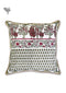20s Cotton Cushion Cover in Floral Block Print with Piping